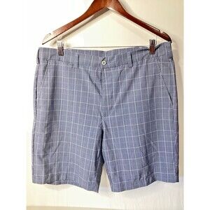 PGA Tour Men’s Gray White Plaid Performance Golf Shorts Size 36‎